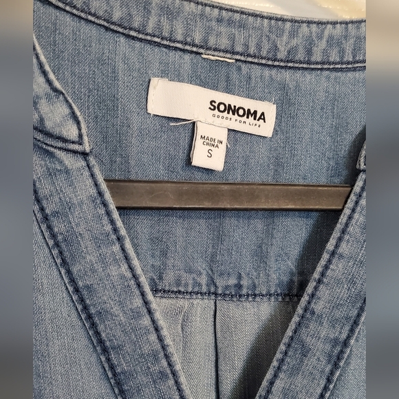 Sonoma Denim V-Neck Dress Size Small - Picture 3 of 3